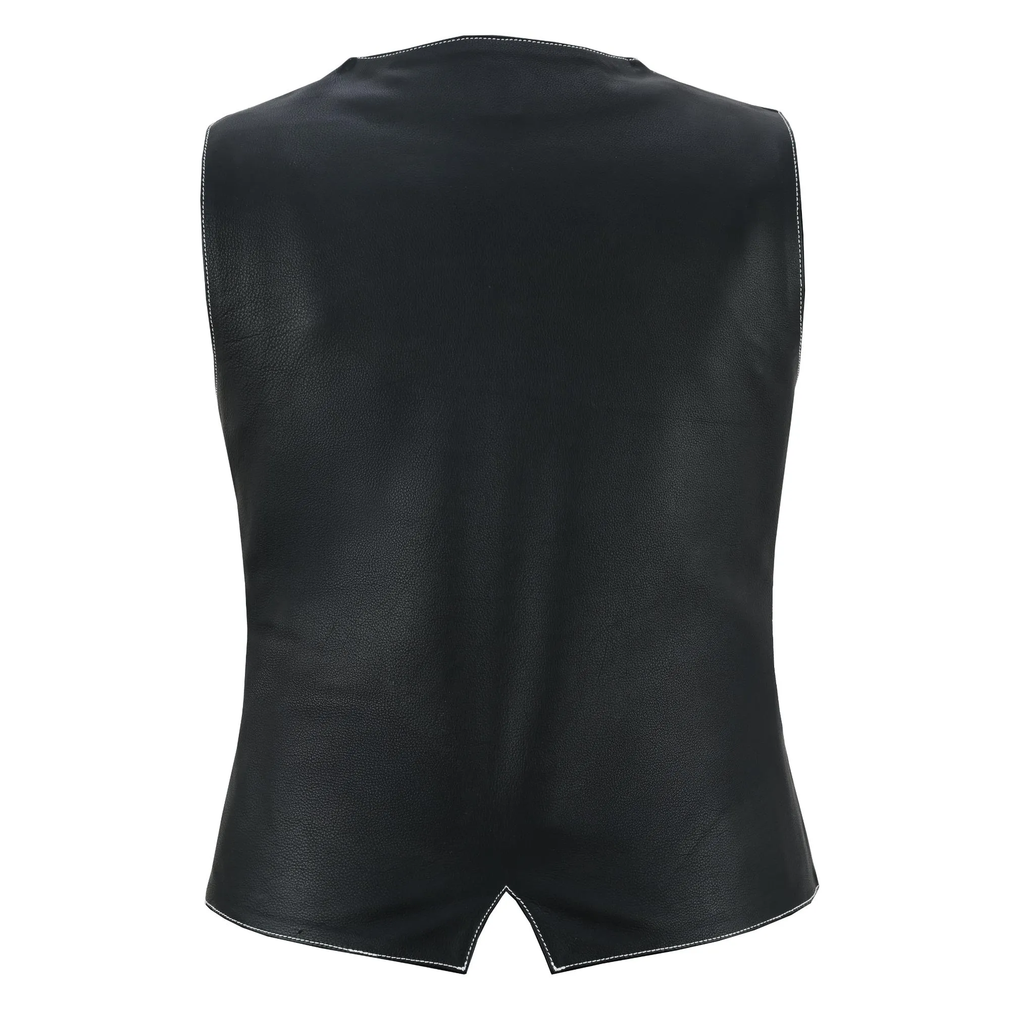 Night Edge Black Ladies Leather Vest