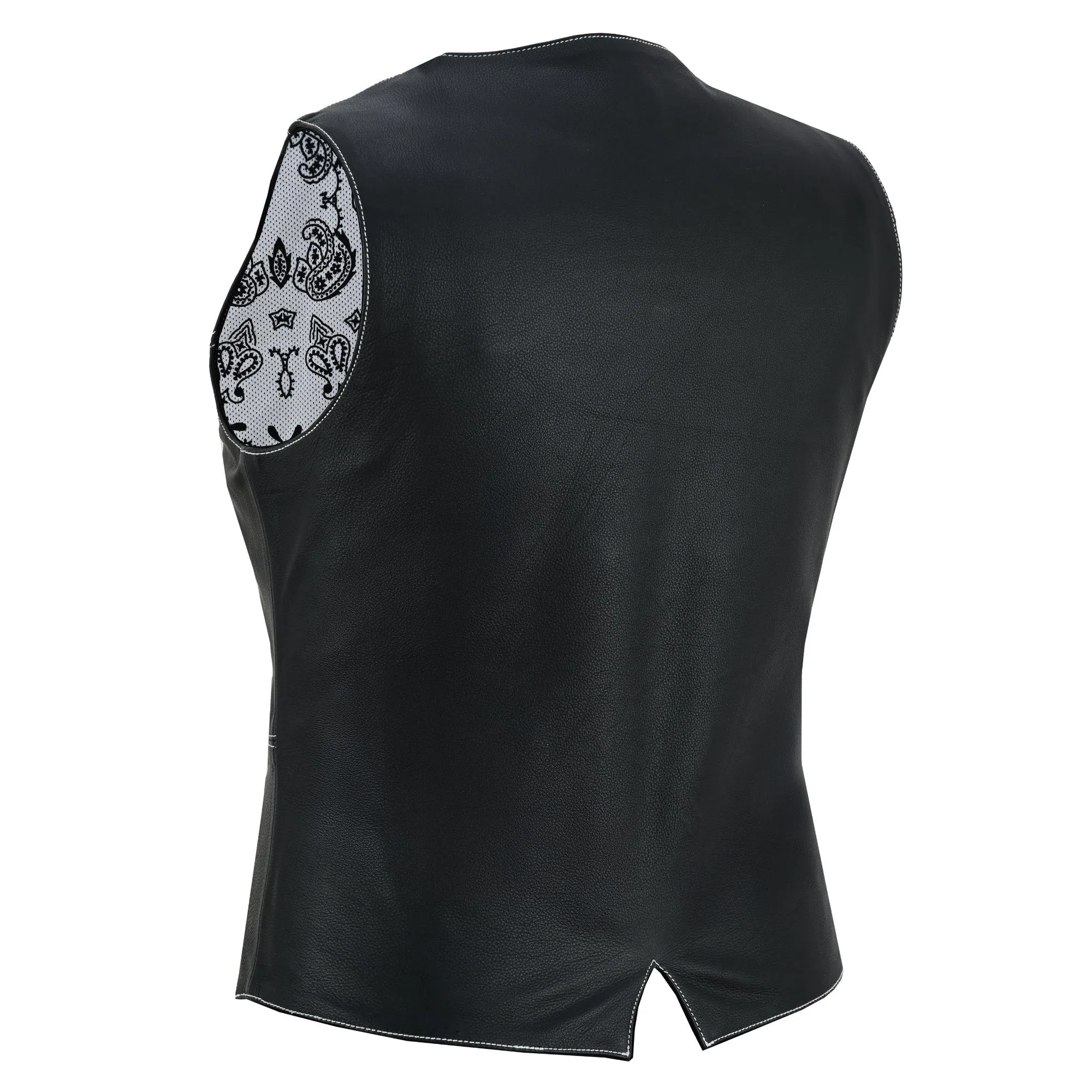 Night Edge Black Ladies Leather Vest