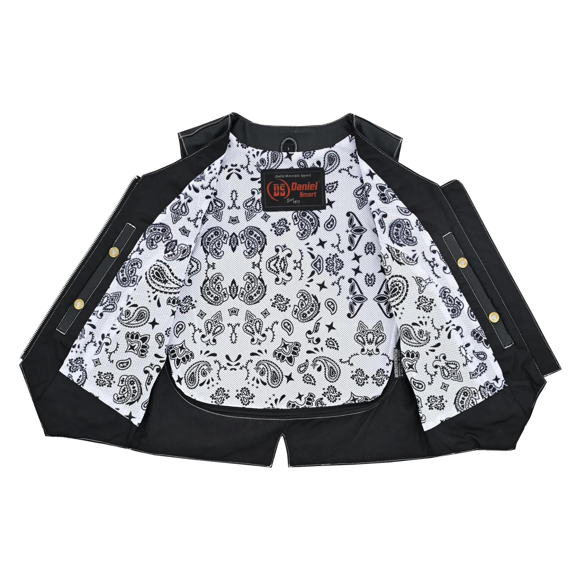 Night Edge Black Ladies Leather Vest
