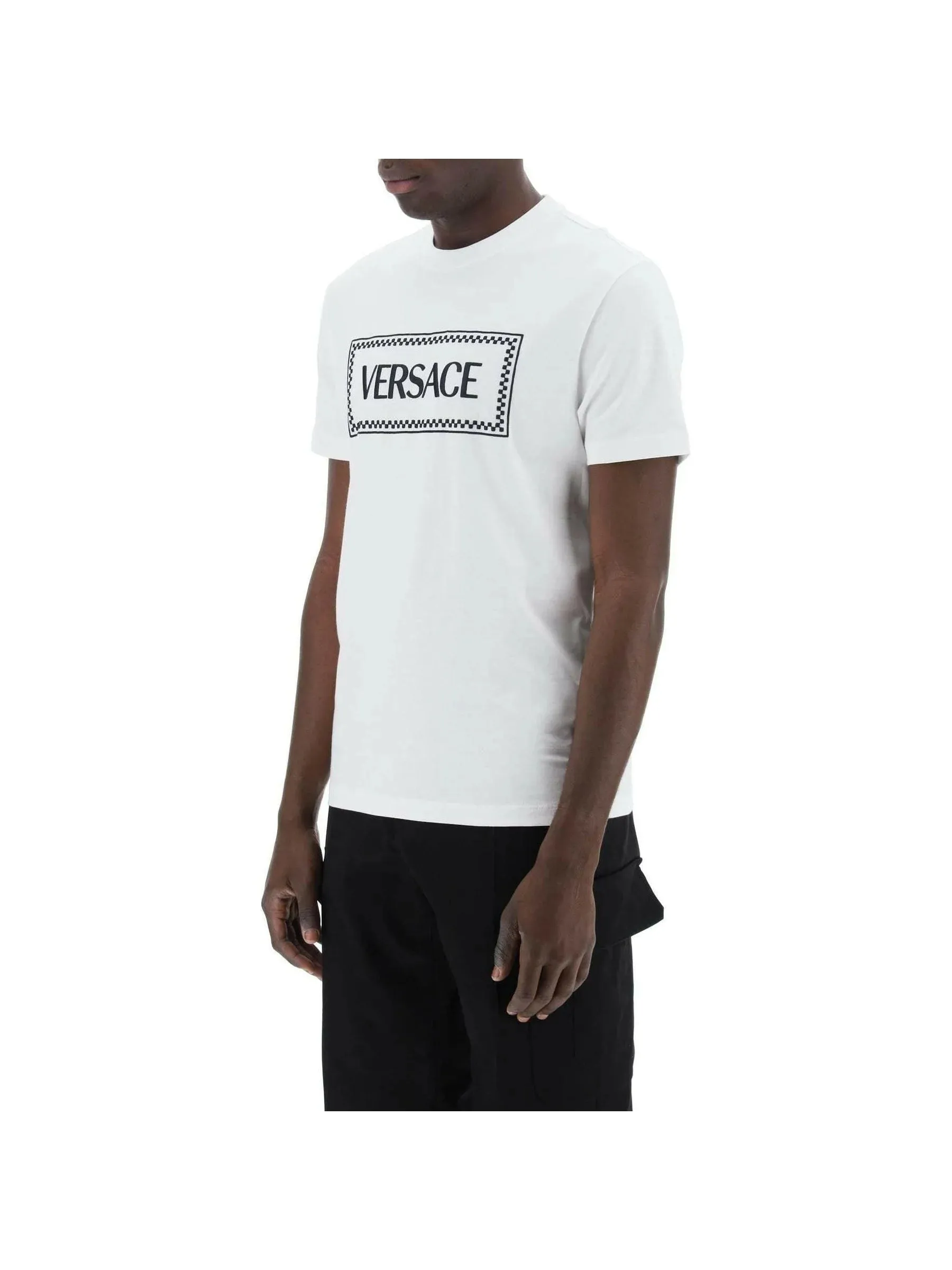 Optical Embroidered Logo Tee