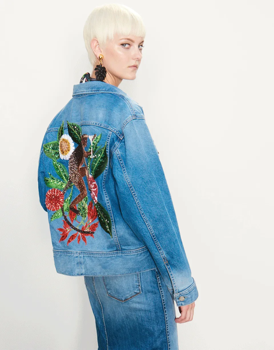 Oversized Embellished Jean Jacket