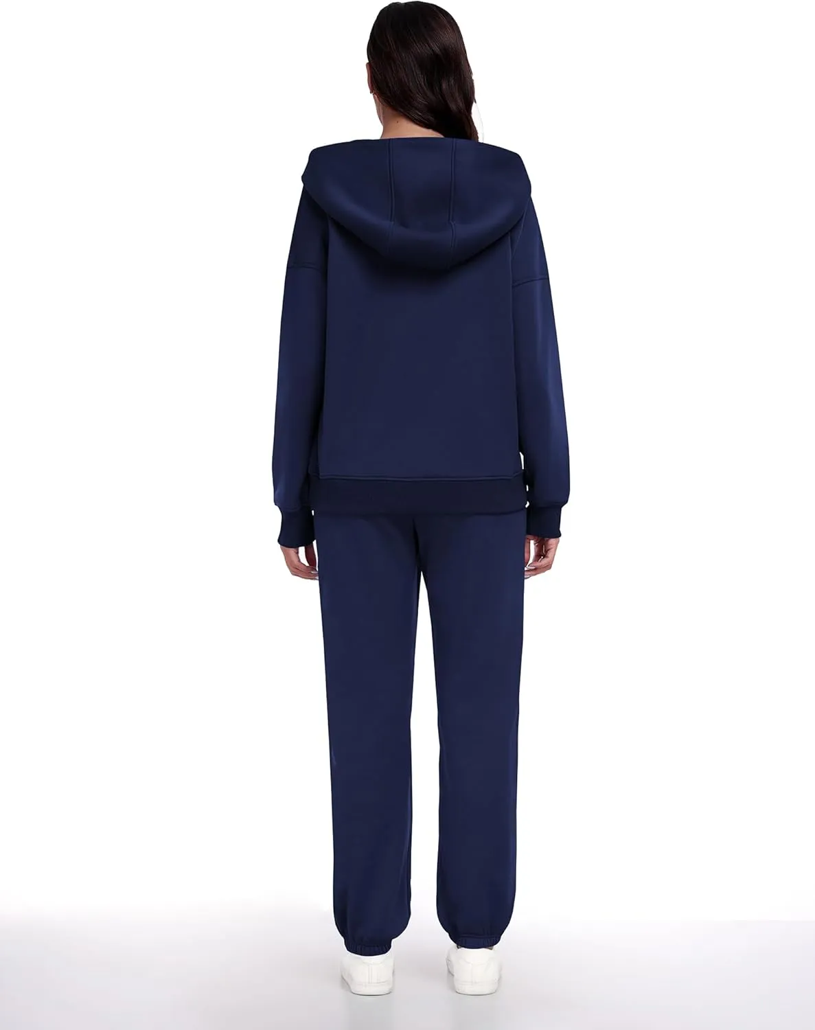 PINSPARK 2 Piece Sets for Women Fleece Sweatsuits Zip Up Hoodie Sweatshirts Drawstring Jogger Sweatpants With Pockets 2024