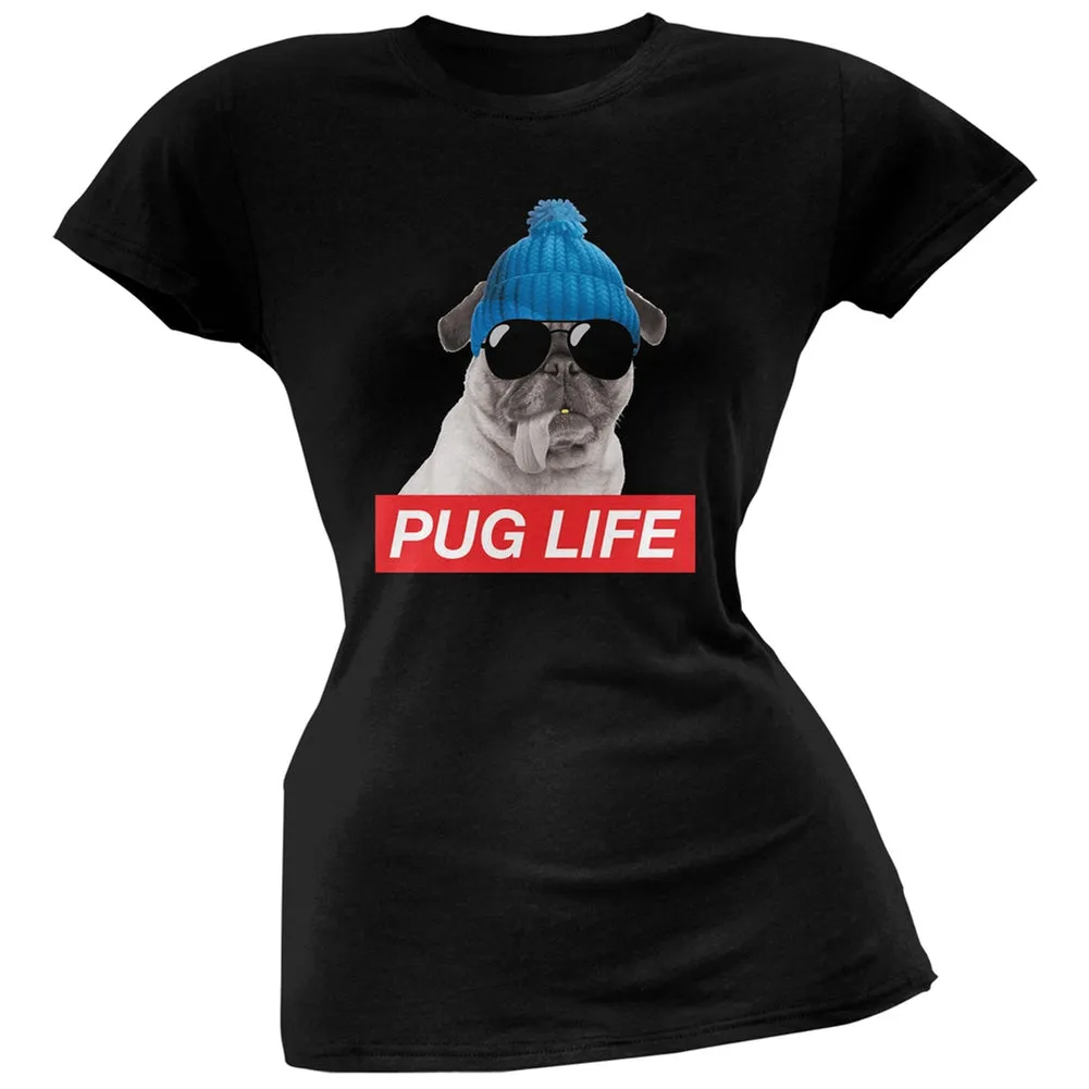 Pug Life Adult Black Soft Juniors T-Shirt