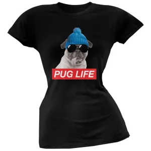 Pug Life Adult Black Soft Juniors T-Shirt