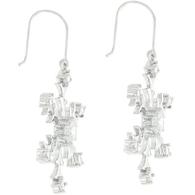 Silver Snowflake Dangle Earrings