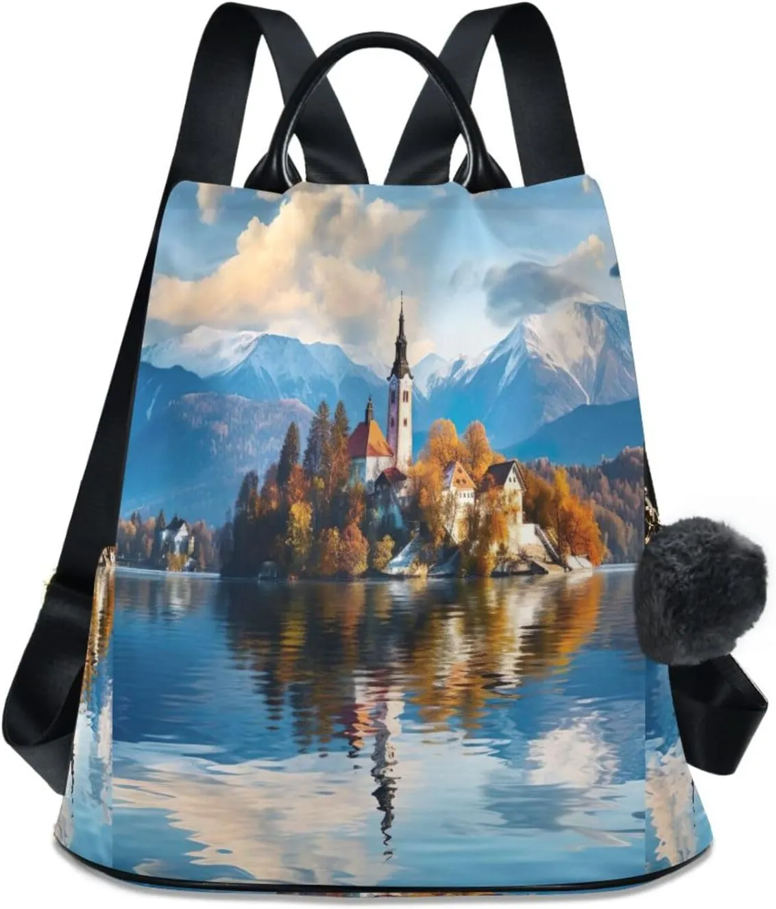 Sinestour Beautiful Lake View Backpack Purse Anti-Theft Casual Travel Rucksack Fashion Lightweight Shoulder Bag for Ladies Bookbag Purses