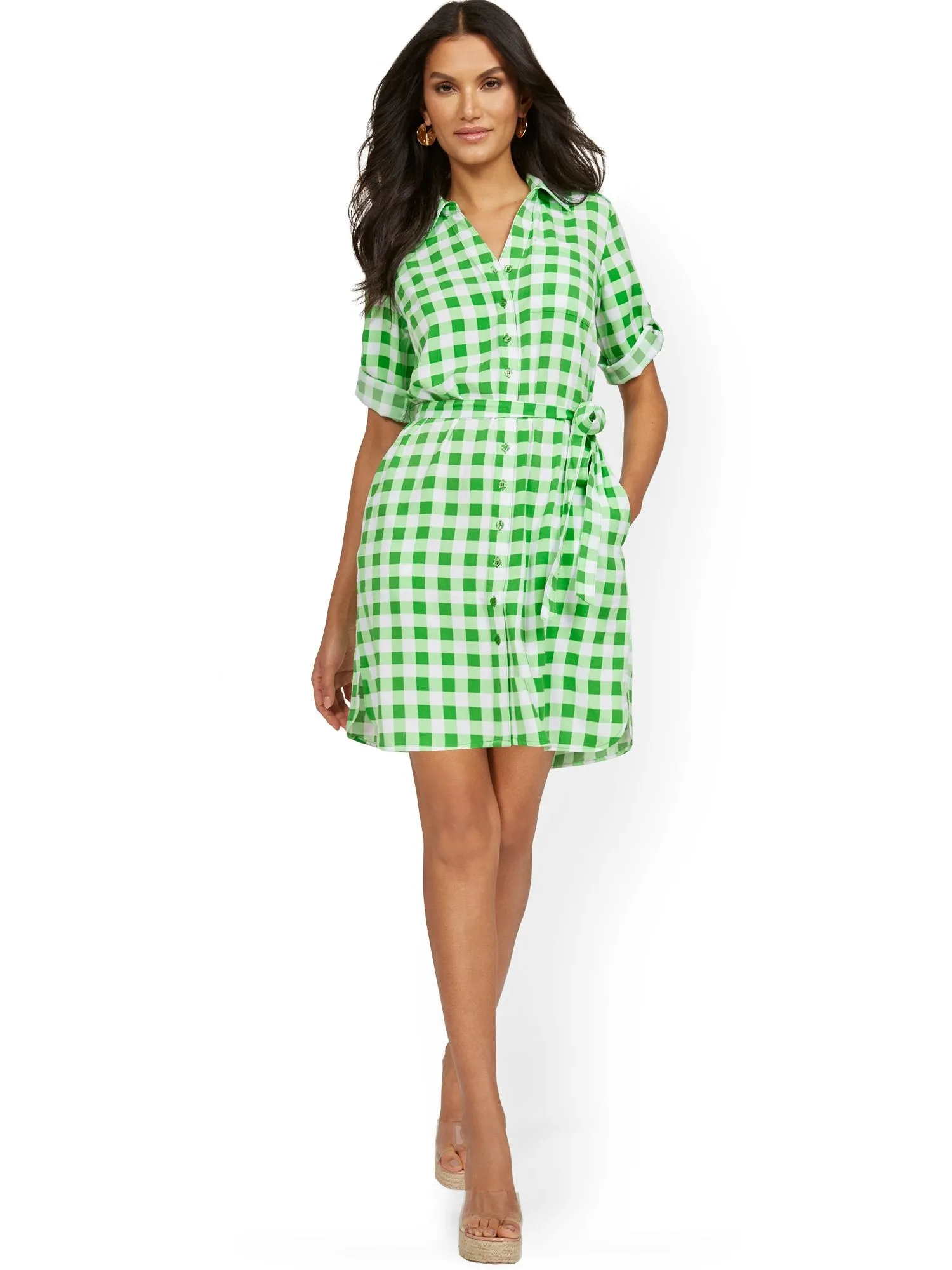 Soft Tie-Front Shirtdress