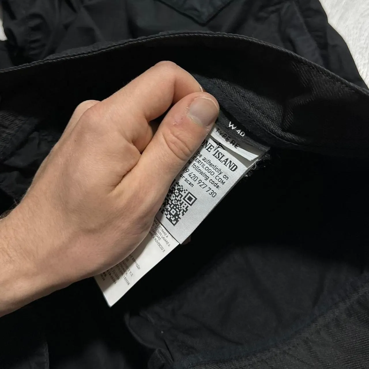 Stone Island Black Combat Cargo Shorts