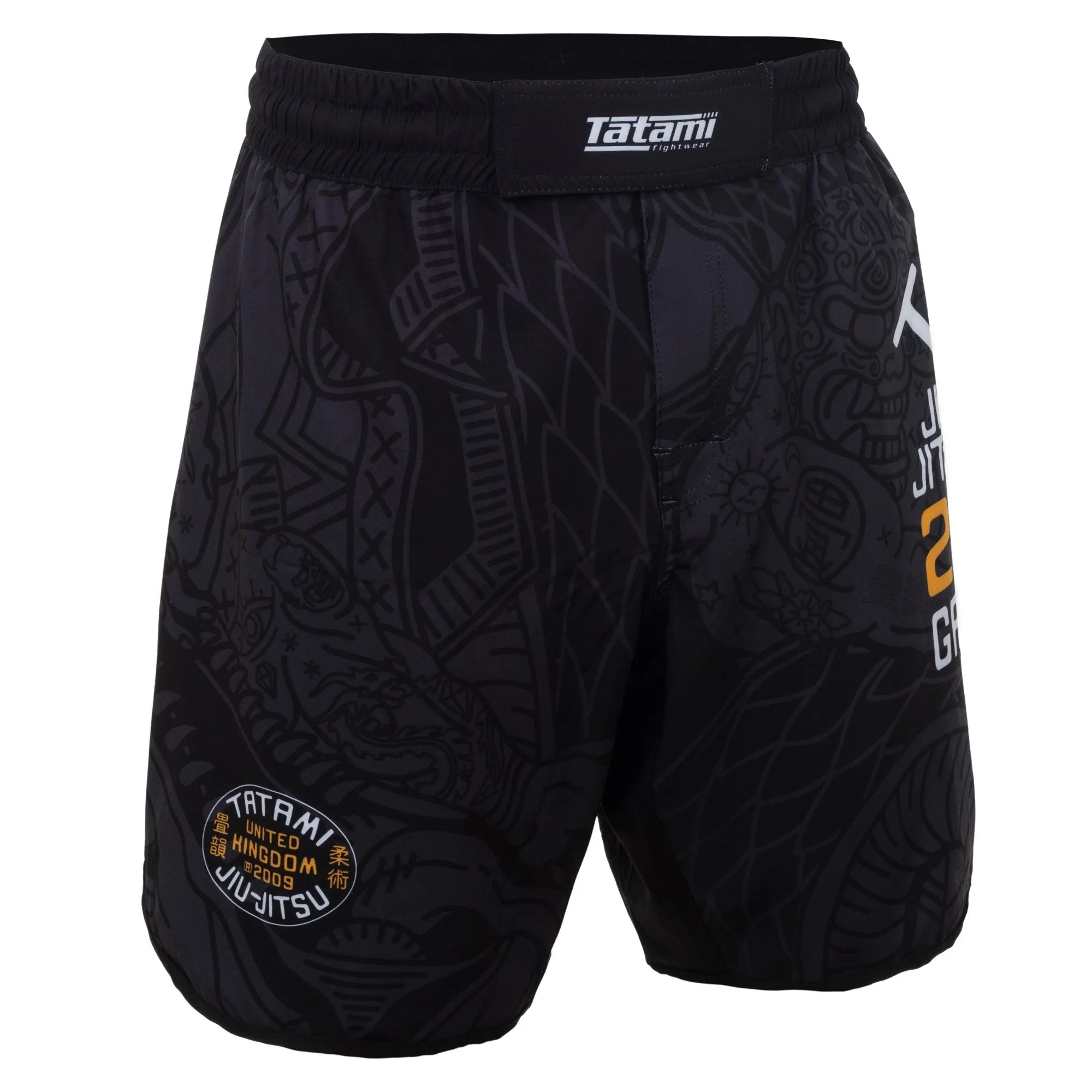 Tatami “Serpent” Shorts - Black/Orange