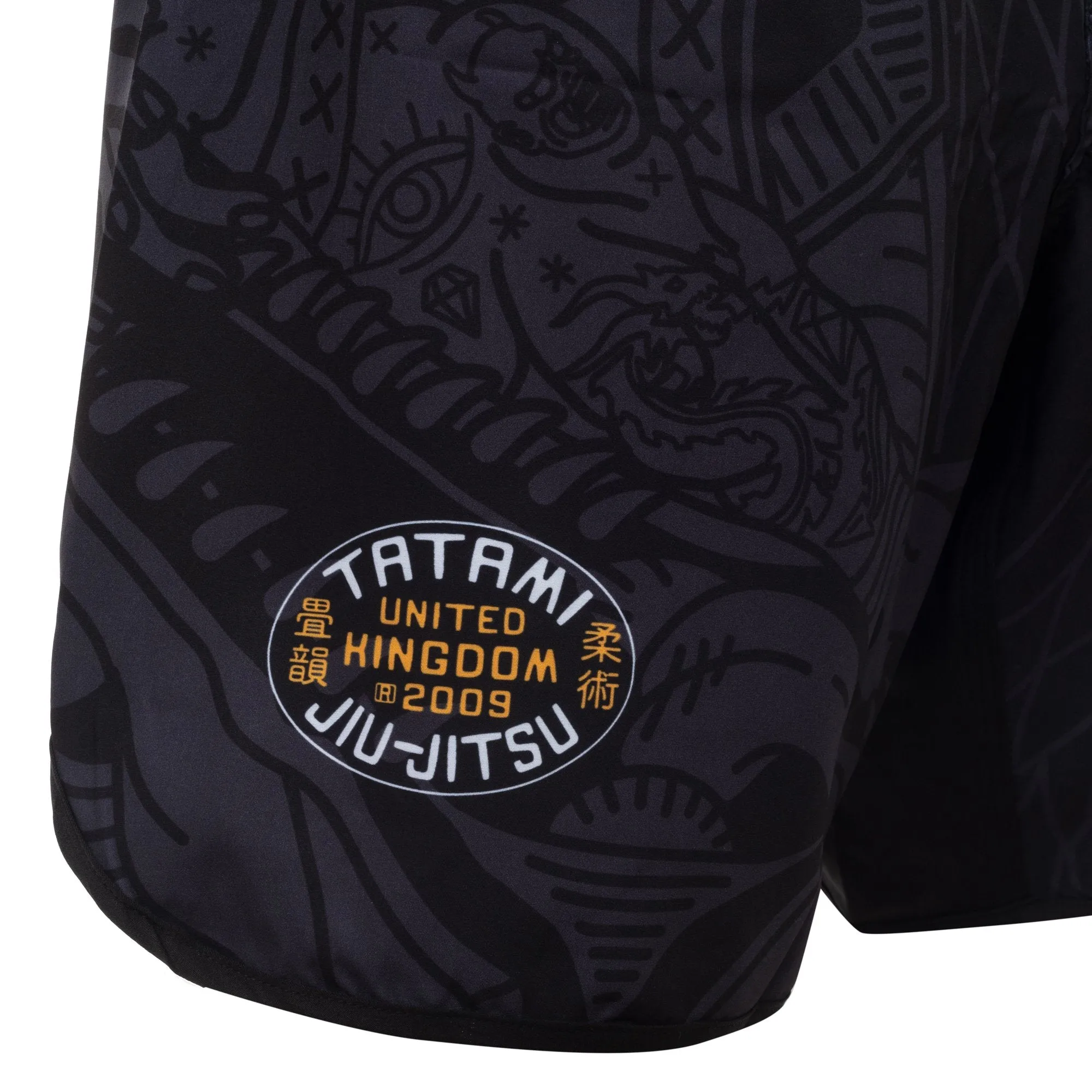 Tatami “Serpent” Shorts - Black/Orange