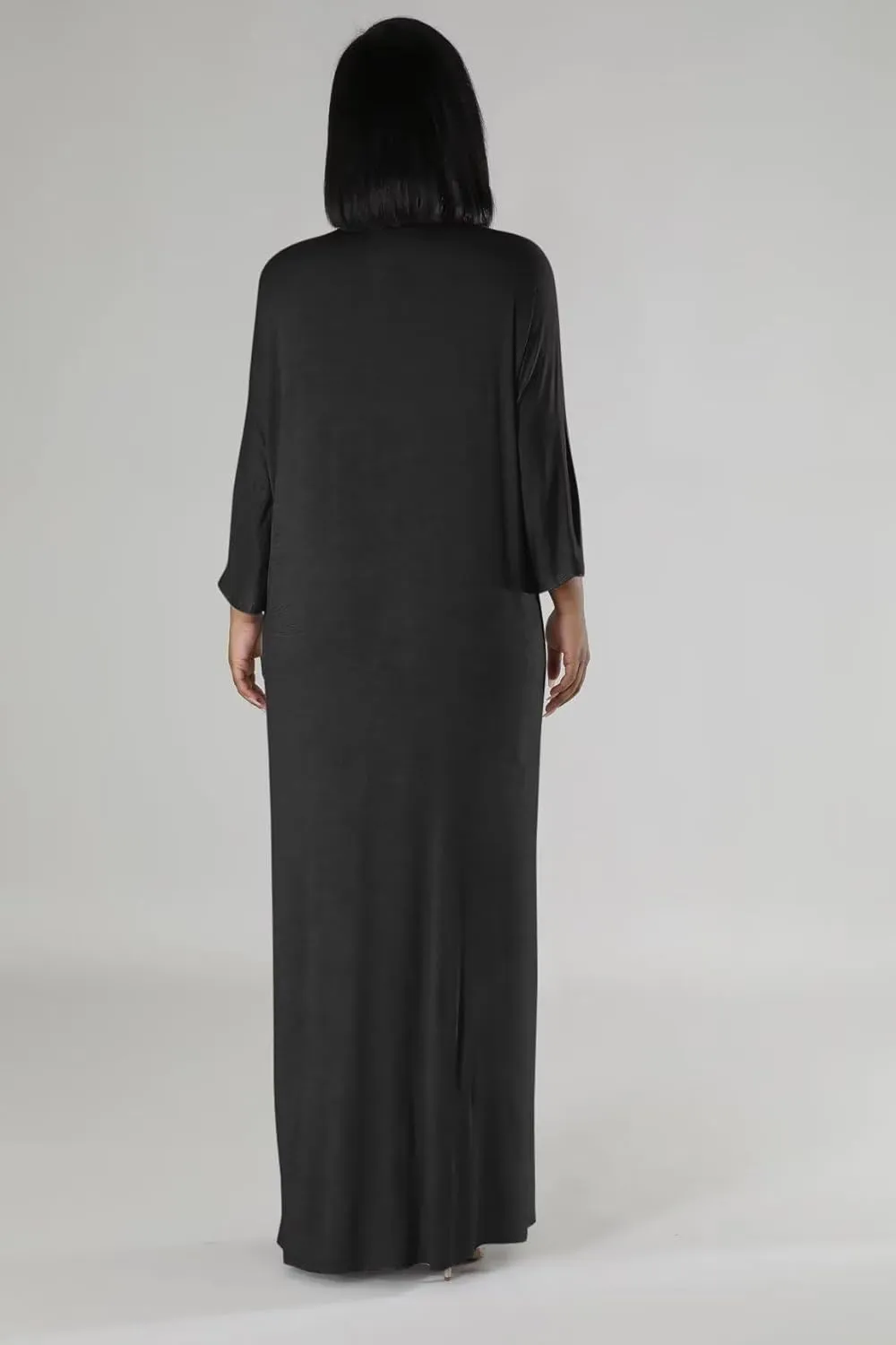 ThusFar Women Casual Batwing Half Sleeve Oversize T-Shirt Dress Spring Beach Basic V Neck Split Tunic Long Maxi Dresses