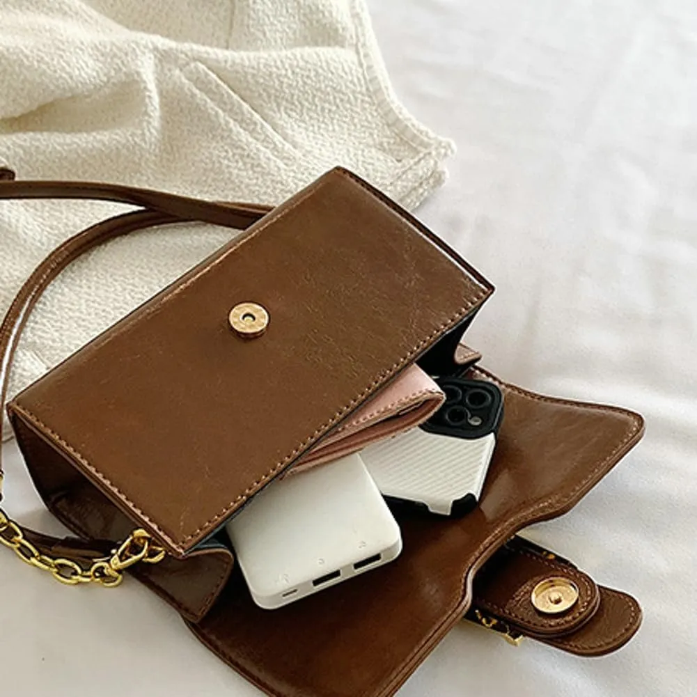 Trendy Shoulder Tote Bag for Women Vintage PU Leather Crossbody Bag Handbag Clutch Casual Purse Top Handle Handbag Satchel
