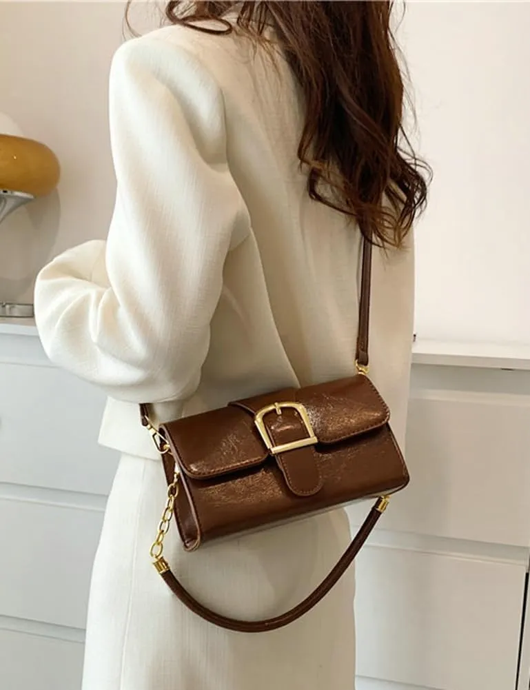 Trendy Shoulder Tote Bag for Women Vintage PU Leather Crossbody Bag Handbag Clutch Casual Purse Top Handle Handbag Satchel