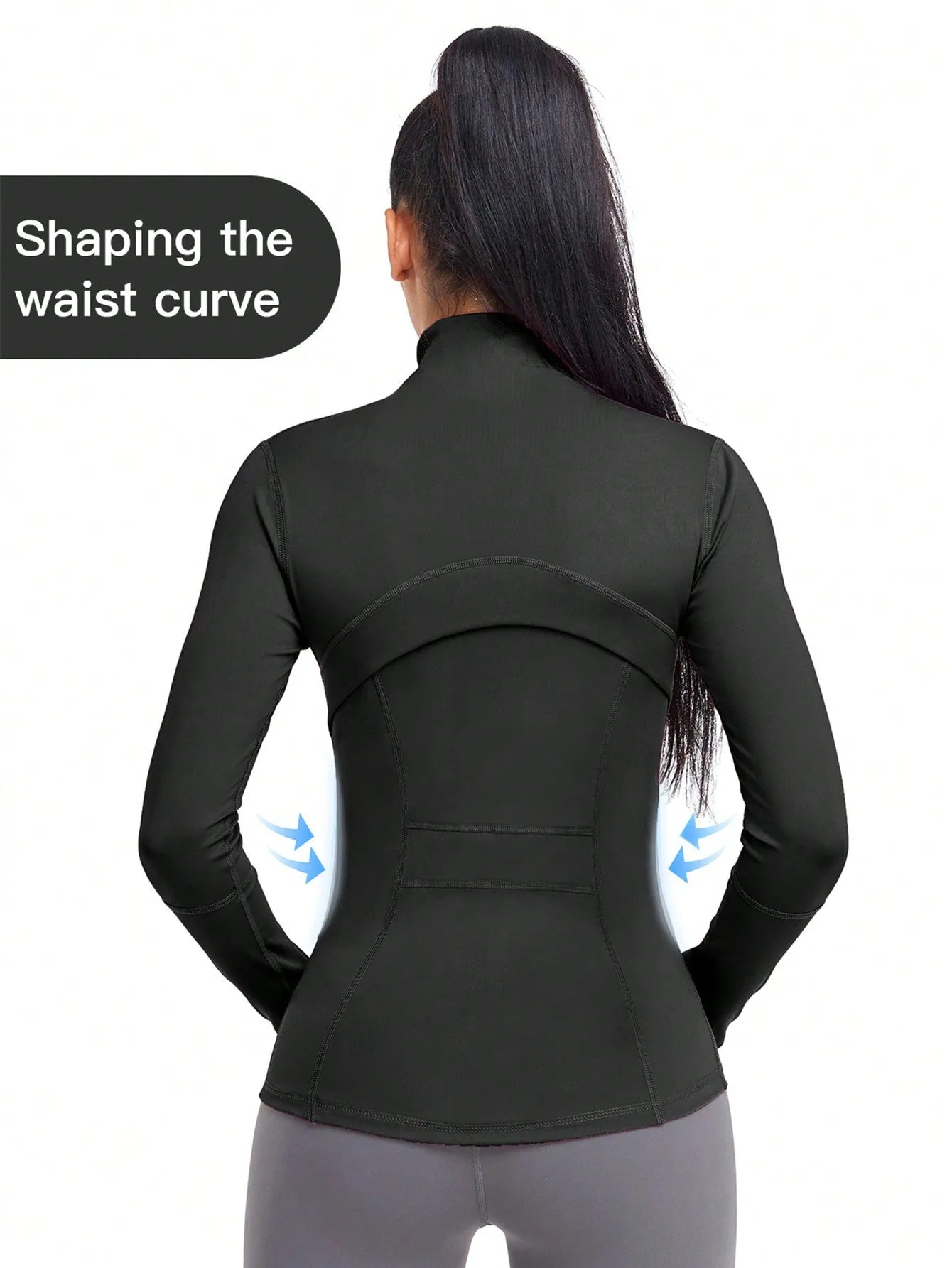 VUTRU Women's Sports Jacket With Double Pockets, Zip Pockets, Anti-lost Band And Thumb Holes