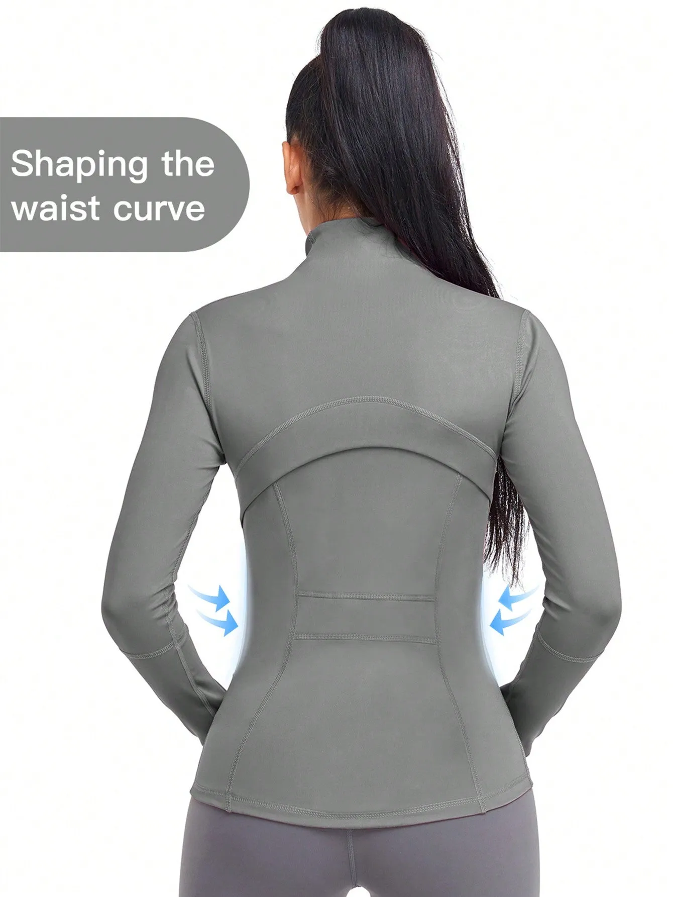 VUTRU Women's Sports Jacket With Double Pockets, Zip Pockets, Anti-lost Band And Thumb Holes
