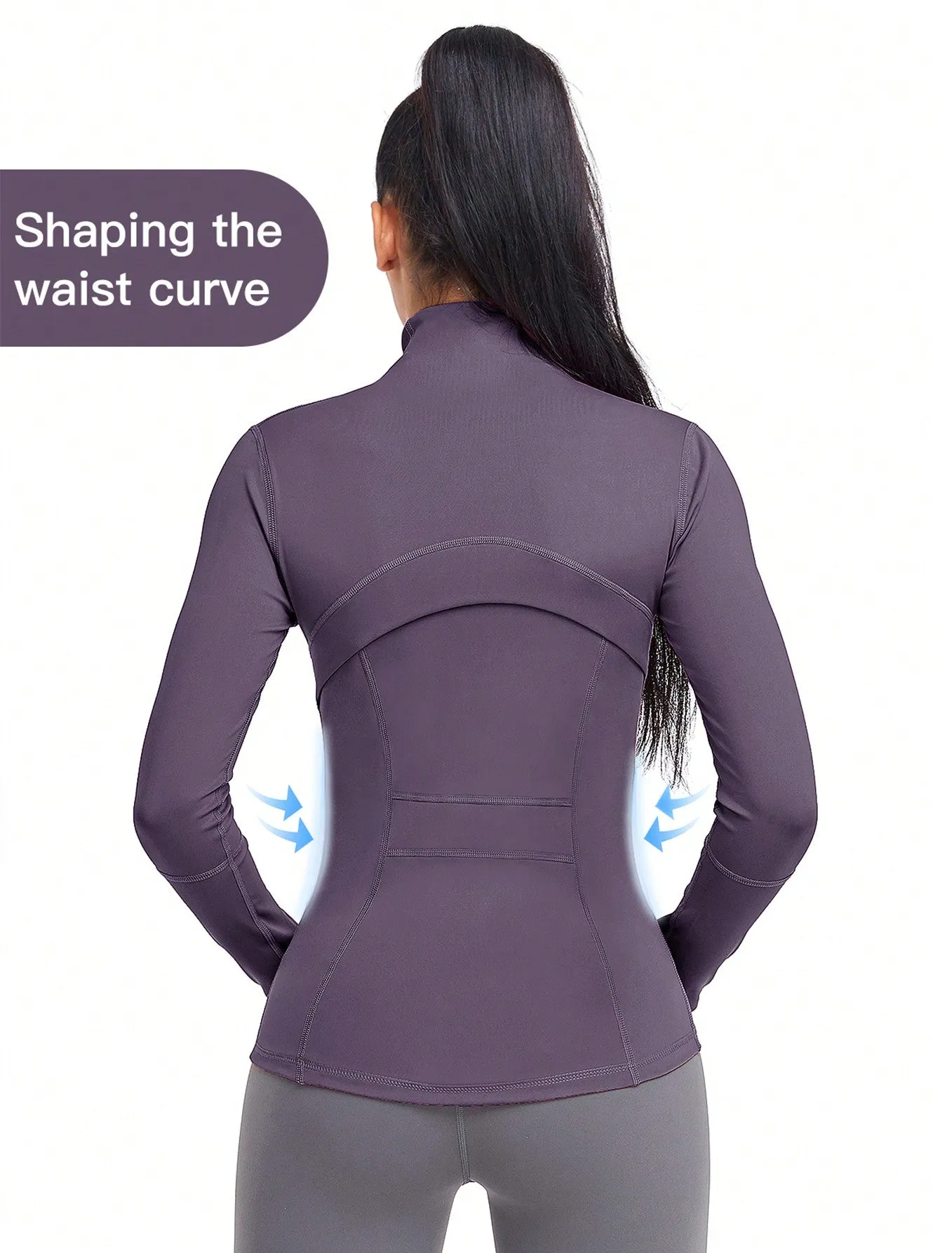 VUTRU Women's Sports Jacket With Double Pockets, Zip Pockets, Anti-lost Band And Thumb Holes