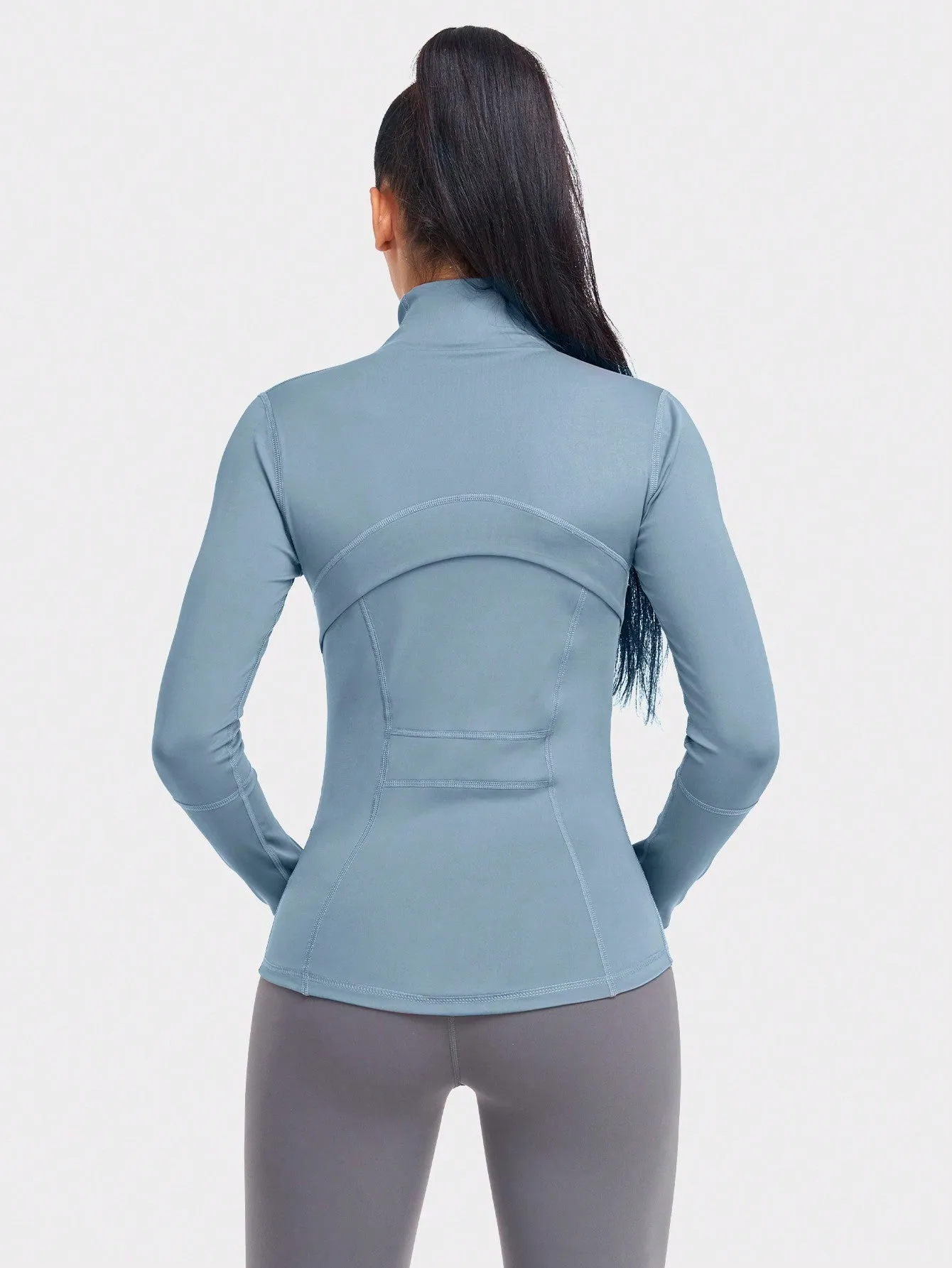 VUTRU Women's Sports Jacket With Double Pockets, Zip Pockets, Anti-lost Band And Thumb Holes