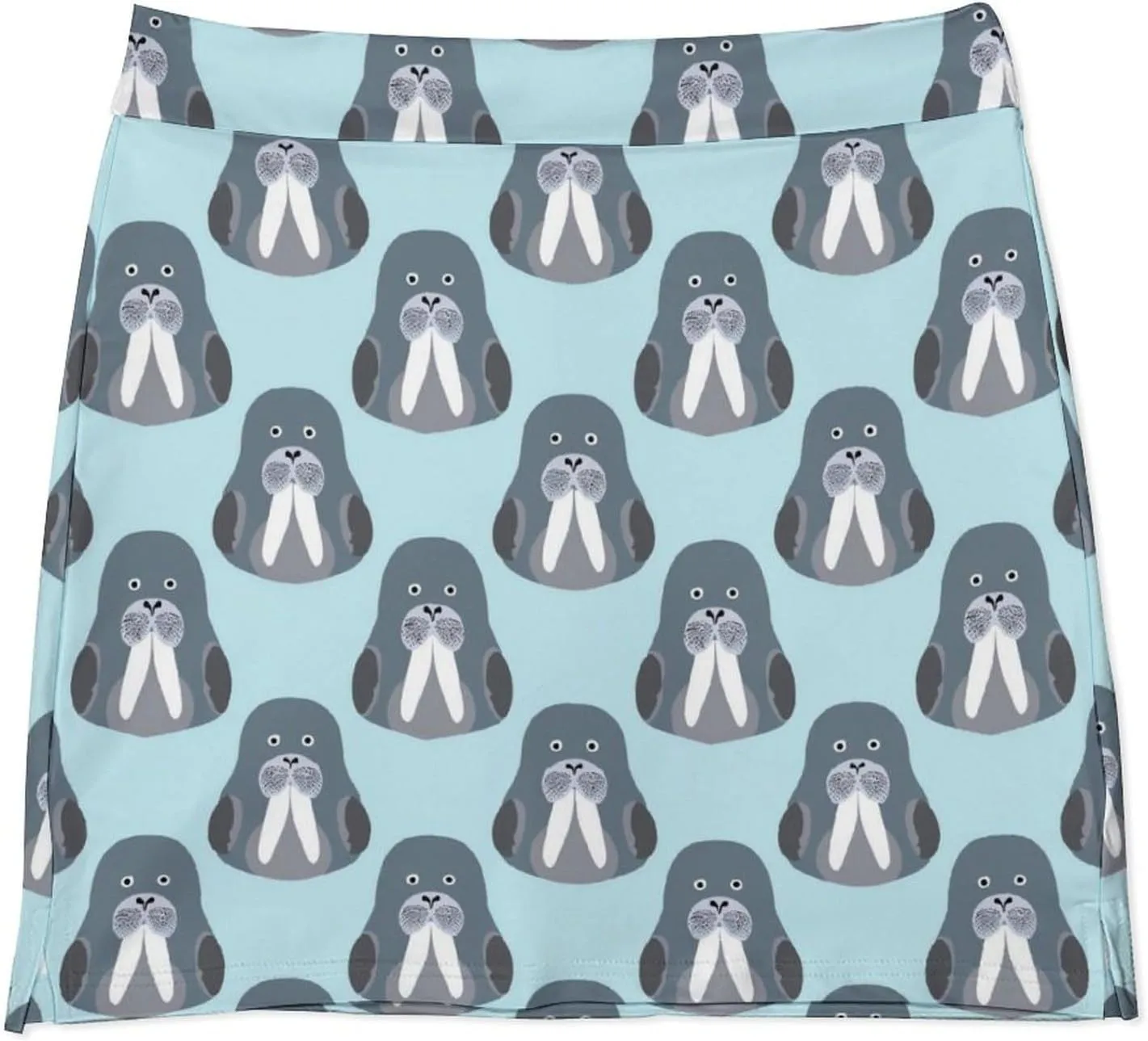 Walrus Chibi Women's Skort Athletic Skirt Golf Skorts A-line Skirts with Built-in Shorts Pockets