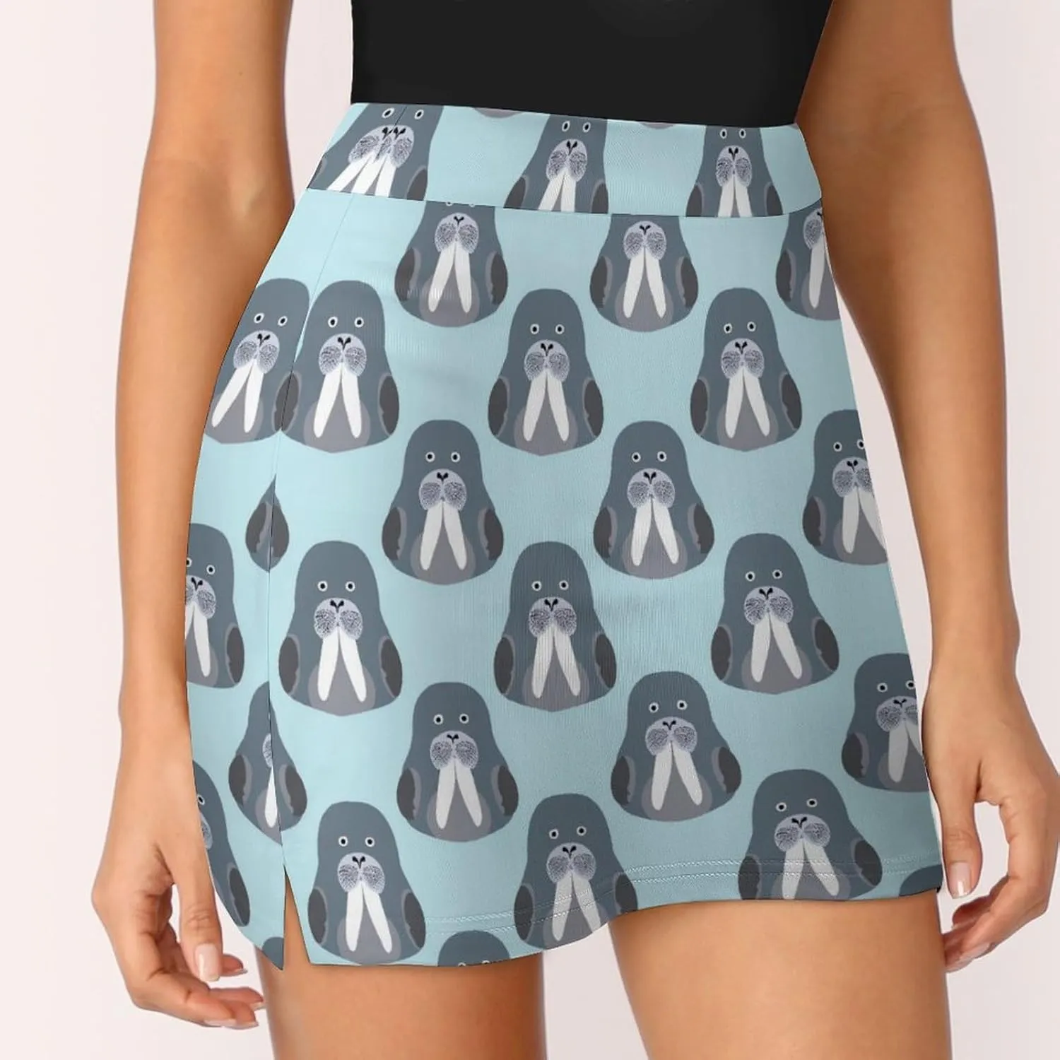 Walrus Chibi Women's Skort Athletic Skirt Golf Skorts A-line Skirts with Built-in Shorts Pockets