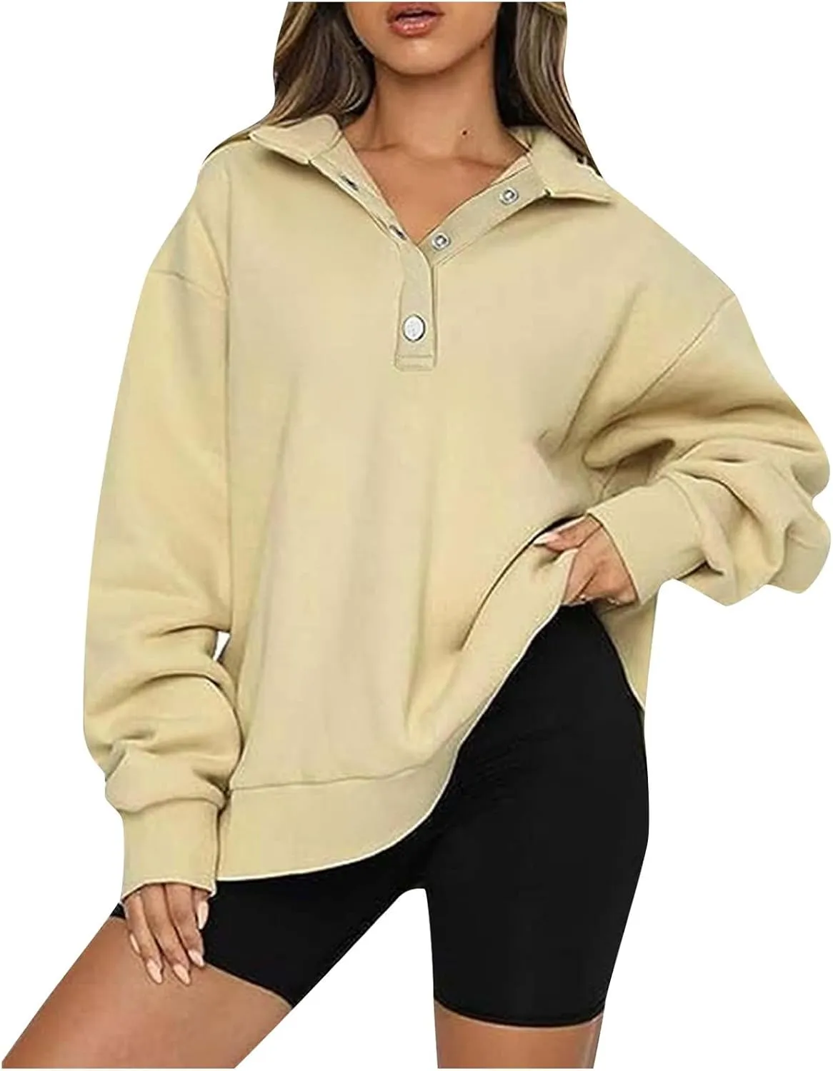 Women's Fashion Hoodies & Sweatshirts Oversized Button Up Hoodie Sweatshirt Long Sleeve Fall Outfits Trendy y2k Clothes