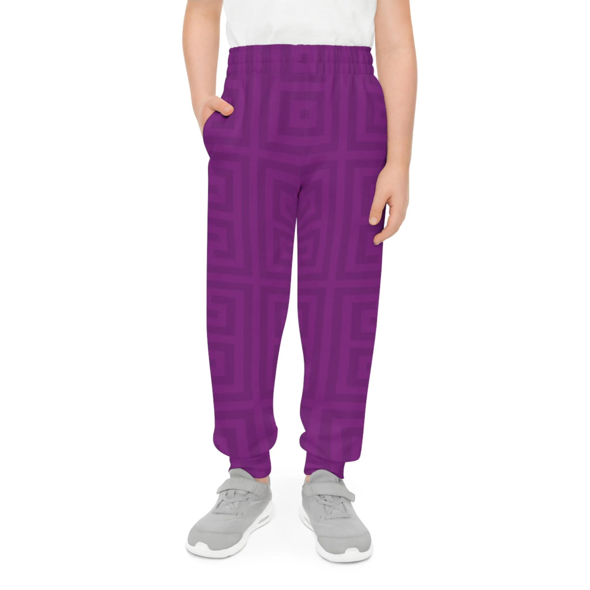 Youth Joggers with Fun Purple Pattern